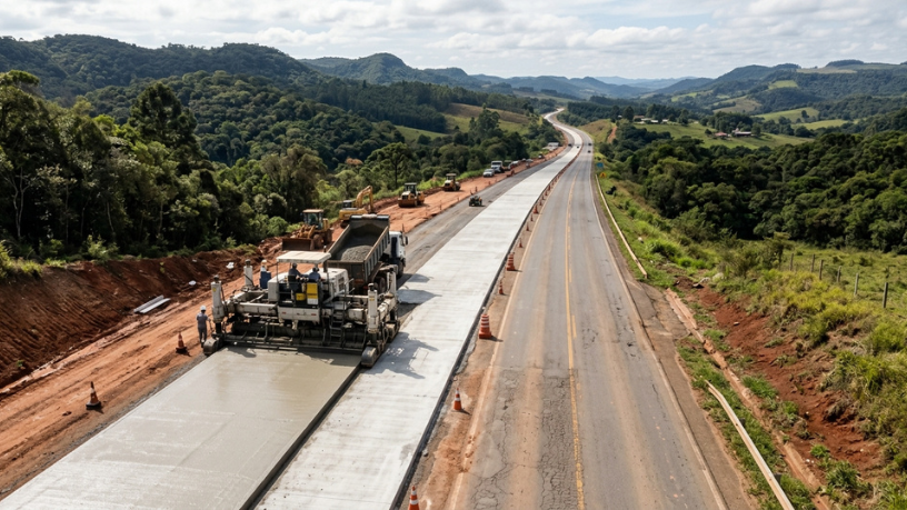 SC-350 terá 25 km de concreto em obra de R$ 86 milhões; veja como a mudança pode impactar o Oeste e o Meio-Oeste de Santa Catarina